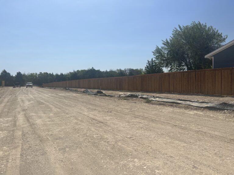 Cedar board-on-board fence install