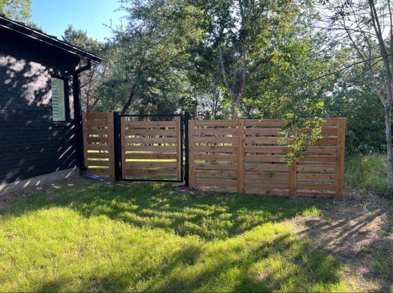 Six foot horizontal cedar fence